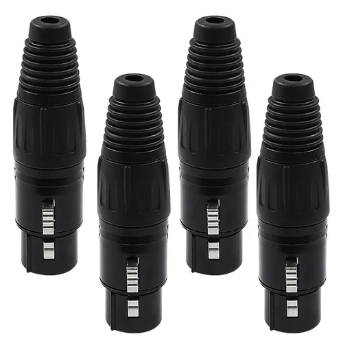 Miniatura 5 de Hordion Adaptador de enchufe de micrófono de conector hembra XLR de 4 pines, conector de micrófono, conector de cable XLR, reemplazo de enchufe