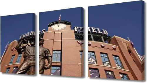 Miniatura 48 de TUMOVO American Sports - Decoración de pared Wrigley Stadium, 3 piezas, arte de pared de estadio de béisbol, cuadros para decoración del hogar