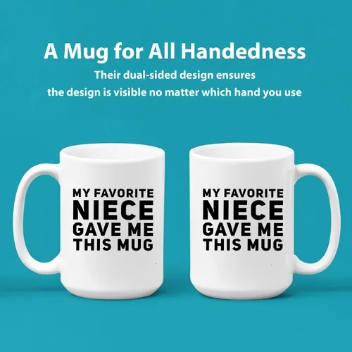 Miniatura 2 de Panvola Mi Sobrina Favorita Me Dio Esta Taza, Taza Divertida para Tíos y Tías, Regalos de Sobrina Sobrino, Día de las Madres, Día del Padre, Blanco