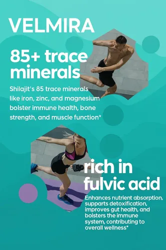 Miniatura 8 de Velmira. Shilajit Cápsulas de resina pura del Himalaya. 1000 mg, verificado en laboratorio, naturales para hombres y mujeres, más de 85 minerales