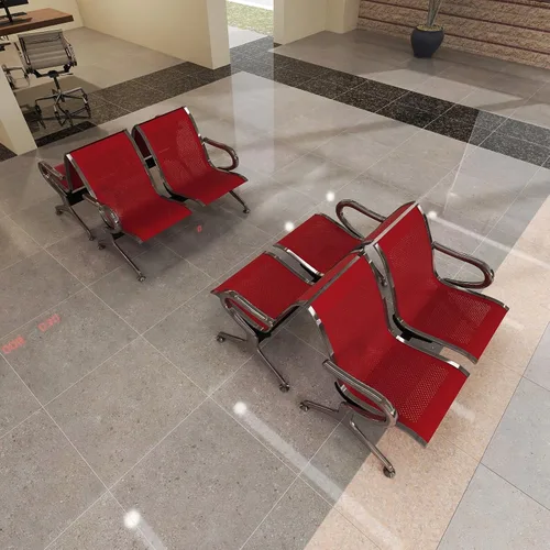 Miniatura 13 de Kinfant Silla de sala de espera de 2 asientos, sillas de recepción de invitados de oficina con respaldo ergonómico, banco de espera de aeropuerto
