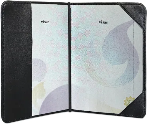 Miniatura 4 de Funda de cuero para pasaporte con diseño de girasol, tarjeta, protector para pasaporte, banda elástica, accesorios de viaje para hombres y mujeres