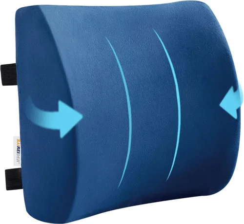 Miniatura 10 de SAIREIDER Almohada cómoda de apoyo lumbar para silla de oficina, almohadas de respaldo de espuma viscoelástica para coche, silla de juegos, silla
