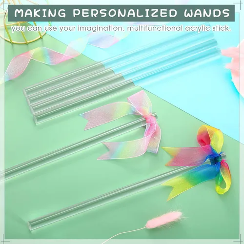 Miniatura 4 de Patelai 6 piezas de varillas cilíndricas de acrílico transparente de 12 pulgadas, varillas redondas de acrílico de 0.5 pulgadas de diámetro