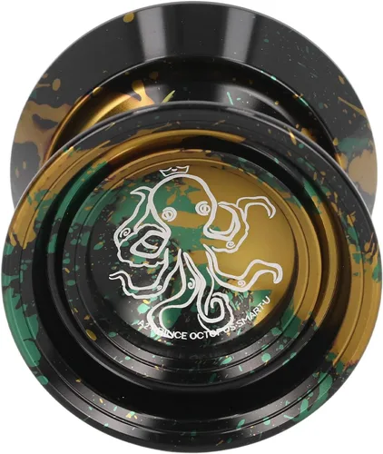 Miniatura 3 de YoYo - Bola de aleación de aluminio que no responde con guante, 3 cuerdas para adultos y niños (negro dorado) Yoyo Yo