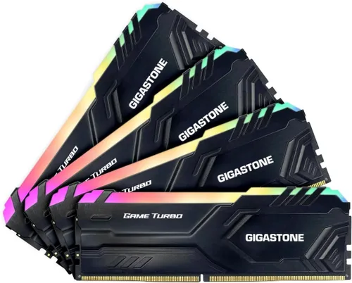 RAM RGB DDR4: GIGASTONE RGB Game Turbo 64 GB (4 x 16 GB) DDR4 3200 MHz RAM de escritorio – PC4-25600 CL16-18-18-40, XMP 2.0 / AMD Support, 1.35V