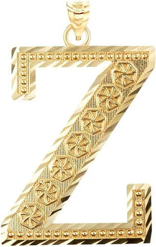 Miniatura 18 de Colgante personalizado de oro amarillo de 10 quilates con letras iniciales A-Z