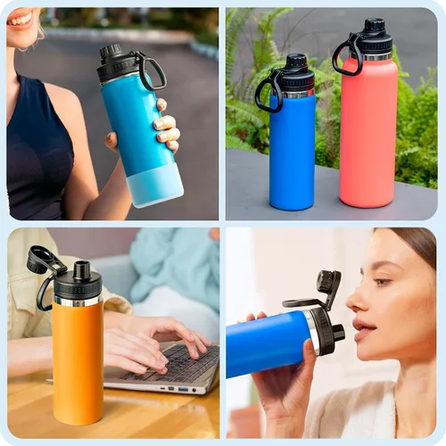 Miniatura 9 de Replacement Spout Lid for Hydro Flask Wide Mouth Bottles (12/16/18/22/32/40/64oz) – 2.28" Leak-Proof Sports Cap Accessory, Secure Fit Negro paquete