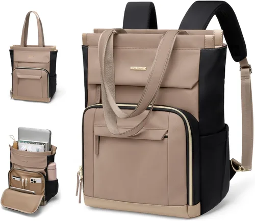 Miniatura 12 de Mochila convertible para mujer, mochila de trabajo, bolso de viaje, mochila para laptop, bolsa de libros para universidad, enfermera, viaje