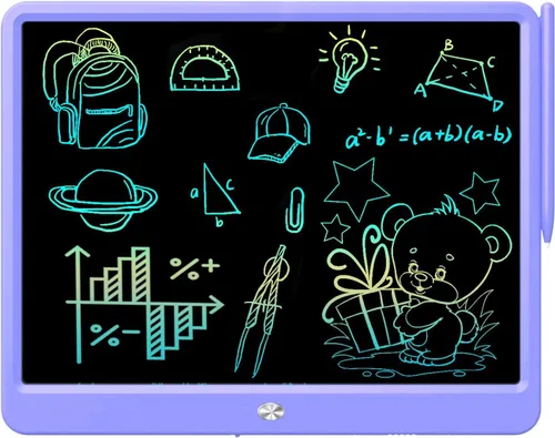 Miniatura 12 de FLUESTON Tableta de escritura LCD para niños, tablero de garabatos de 10 pulgadas, almohadilla de dibujo colorida para niños pequeños, juguetes Rosa