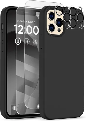 Miniatura 28 de Funda para iPhone 12 Pro Max, [2 protectores de cámara + 2 protectores de pantalla], funda protectora de silicona de cuerpo completo a prueba
