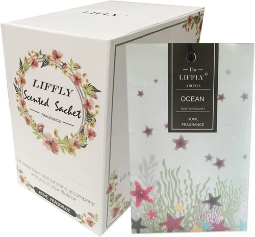 Miniatura 9 de 13 sobres perfumados para cajones y armarios, 14 paquetes de lavanda, rosa, jazmín, océano, vainilla, sándalo, lino fresco, cerezo, lila, eucalipto