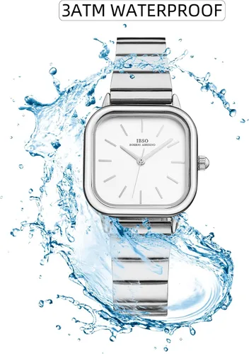 Miniatura 5 de IBSO BOERNI AIBISINO Relojes de cuarzo para mujer, esfera cuadrada, relojes casuales, reloj analógico, impermeable, reloj de moda para niñas