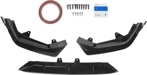 Miniatura 7 de FREEMOTOR802 Divisor de Labio de Parachoques Delantero Compatible con Honda Civic 11ª Generación Sedán Hatchback 2022-2024, PP Negro Brillante 3