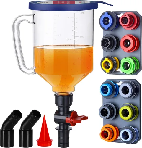 SMART JERRY - Kit de embudo de aceite de motor a prueba de derrames | Embudo de cambio de aceite con 12 adaptadores y 2 tableros organizadores
