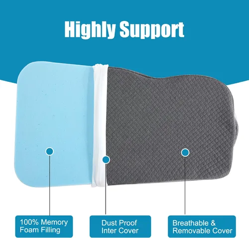 Miniatura 4 de HOMBYS Almohada de rodilla de espuma viscoelástica para dormir de lado, almohada de piernas para rodilla, separa las rodillas para la alineación