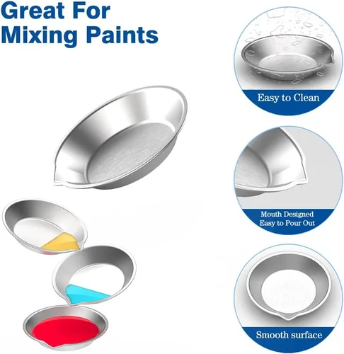 Miniatura 4 de DIYESMART Bandeja de pintura de 12 piezas, 2 agitadores de pintura y 10 cuentagotas de pipeta de 0.11 onzas líquidas para pintura de aerógrafo