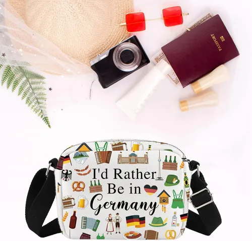 Miniatura 7 de PWHAOO Bolsa de maquillaje de viaje de Alemania, preferiría estar en Alemania, bolsa de cosméticos para vacaciones - Regalo de recuerdo, Más bien