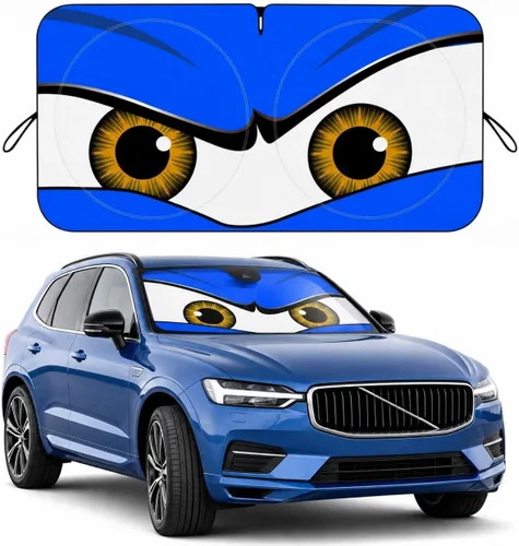 Miniatura 15 de Parasol para parabrisas de automóvil, parasol de ojos enojados rojos para parabrisas de automóvil, universal, compatible con sedán, SUV, hatchback