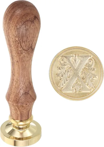 Miniatura 24 de PATIKIL Sello de cera del alfabeto E, sello de cera de sellado de letra inicial, clásico retro, 0.98 pulgadas, cabeza de latón retro extraíble