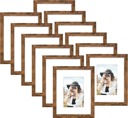 Miniatura 51 de Picrit - Juego de 12 portarretratos de 4 x 6 pulgadas, para fotos de 3.5 x 5 con paspartú o 4 x 6 pulgadas sin paspartú, marcos para colgar