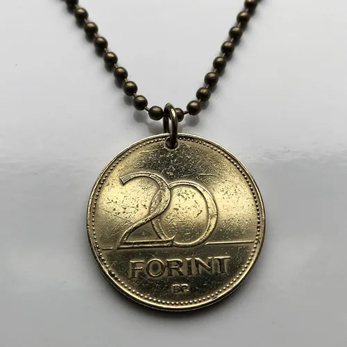 Miniatura 4 de 1994 Hungary Magyar 20 Forint coin pendant jewelry Hungarian iris flower Budapest Debrecen Szeged Miskolc Pécs Gyr Óbuda Tolna Matyó Hollók