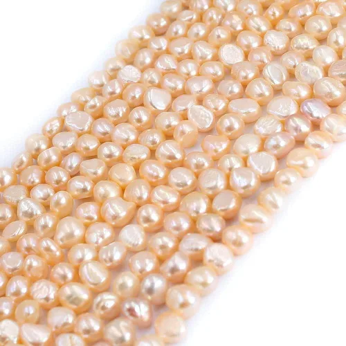Miniatura 4 de SR BGSJ Fabricación de joyas natural de 0.276-0.315 in de forma libre barroco blanco rosa púrpura mezclado gris marrón negro cultivado de agua dulce