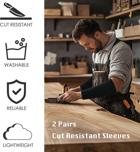 Miniatura 2 de 2 pares de mangas de protección de brazo, resistente a las quemaduras, antiabrasión, antebrazo, protector para hombres, piel fina