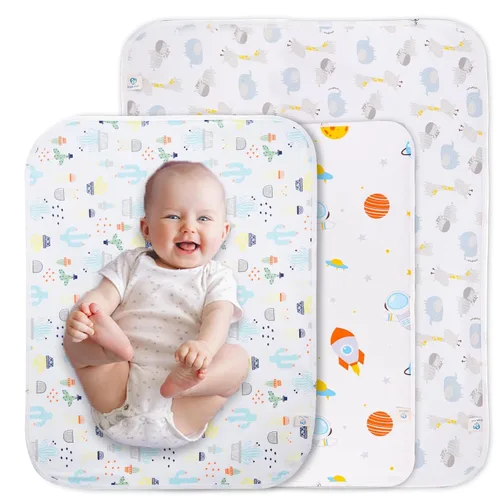 Miniatura 8 de Cambiador de pañales para bebé, impermeable, tamaño grande, 37.5 x 27.5 pulgadas, portátil, protector de colchón reutilizable y lavable para niñas