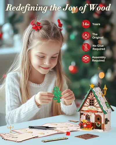 Miniatura 8 de Rolife Kit de casa de muñecas en miniatura de madera, kit de bricolaje de casa de madera en miniatura para adultos para construir, rompecabezas