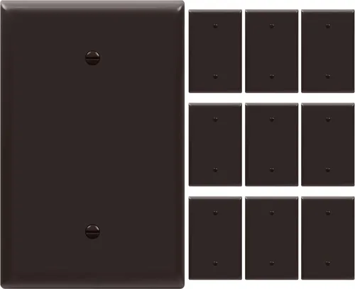 Miniatura 15 de ENERLITES - Placas para pared de dispositivo en blanco, acabado brillante, cubiertas de salida en blanco de tamaño mediano, 1 banda, 4.88 x 3.11