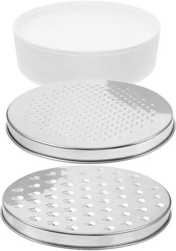Wakauto Rallador de queso de acero inoxidable con contenedor integrado Triturador de verduras para zanahorias, pepinos, papas, triturador de