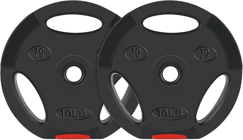 Miniatura 7 de Signature Fitness Vinyl Standard Plate Weight Plate for Strength Training and Weightlifting, Multiple Sizes