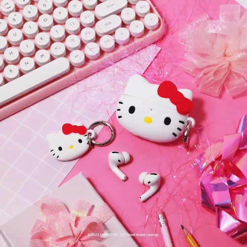 Miniatura 8 de iFace Hello Kitty - Correa de muñeca con cuentas y figura de Hello Kitty AirPods Pro 2 con mosquetón