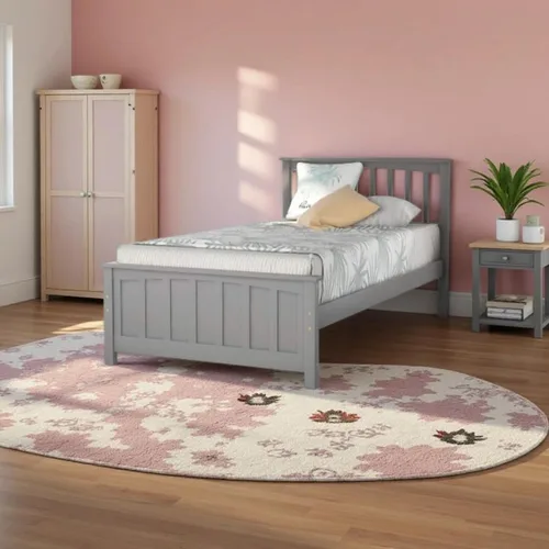 Miniatura 8 de Harper & Bright Designs Cama de plataforma de madera de tamaño individual con cabecero, no necesita somier, color blanco