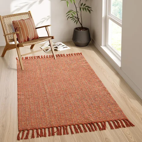 Miniatura 21 de Lahome Alfombras de baño bohemias, alfombra pequeña de 2 x 3 pies, alfombra ligera para entrada, alfombra de algodón tejida con borlas, alfombra