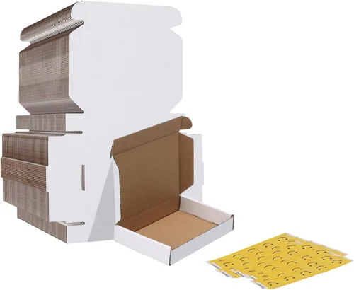 Miniatura 26 de HORLIMER - Cajas de envío pequeñas de 7x5x2, conjunto de 50, caja de cartón corrugado blanca para envío de correspondencia