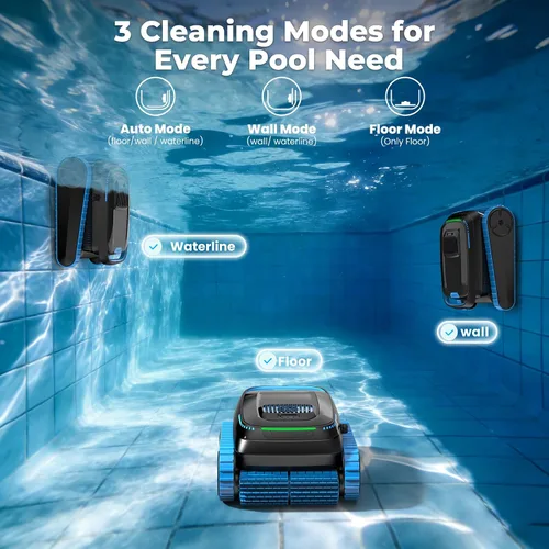 Miniatura 2 de Limpiador robótico automático de piscina PC20, robot de aspiradora de piscina inalámbrico para piscinas enterradas y sobre el suelo, navegación