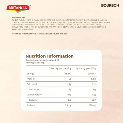 Miniatura 2 de Galletas de crema Britannia el Original Bourbon sabor chocolate 13,7 onzas.