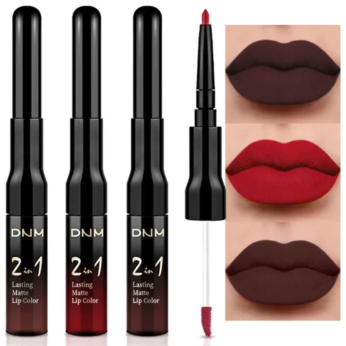 Miniatura 26 de evpct 3 Piezas Delineador de Labios Mate Ciruela Oscuro Morado Rosa Rojo Oscuro y Juegos de Lápiz Labial Líquido para Mujeres de Larga Duración