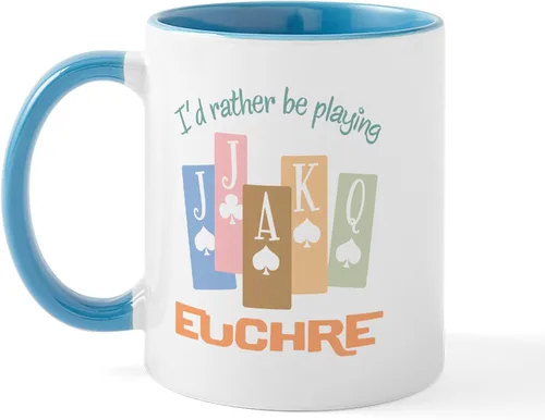 Miniatura 22 de CafePress Euchre Champ Mugs Taza de café de cerámica de 11 oz (11.0 fl oz)