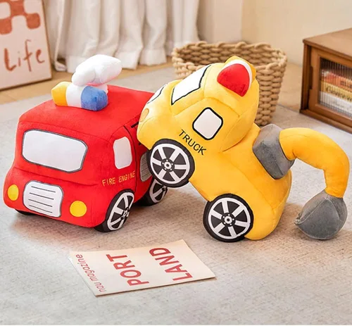 Miniatura 5 de XIYUAN Cojín de peluche rojo de autobús escolar con diseño de caricaturas, cojín de felpa para regalo de cumpleaños de niños (11 x 7 x 6 pulgadas)