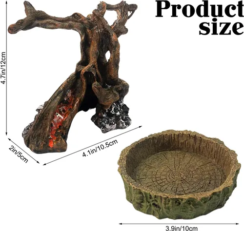 Miniatura 2 de Rainmae Juguete de cangrejo ermitaño de resina, 4.1 x 2.2 x 4.7 pulgadas, cueva trepadora y oculta, adorno natural para tronco de árbol
