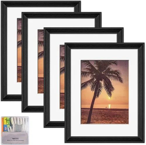 MUYE Juego de 4 portarretratos de 8.5 x 11 pulgadas, plexiglás de alta definición, fotos de diploma de 5 x 7 o 6 x 8 con paspartú o de 8.5 x 11