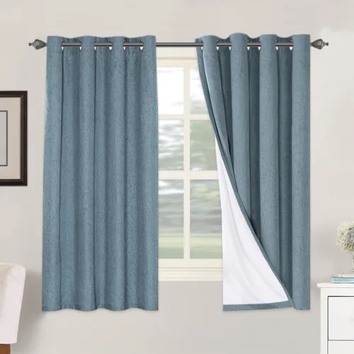 Miniatura 35 de H.VERSAILTEX Cortinas opacas de lino de 72 pulgadas de largo, 100% absolutamente opacas, con aislamiento térmico, con textura de lino, cortinas