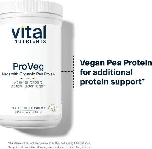 Miniatura 5 de Vital Nutrients ProVeg - Proteína orgánica de guisante de 18.48 oz, proteína de guisante vegana en polvo, 0.81 oz de proteína por porción, sabor