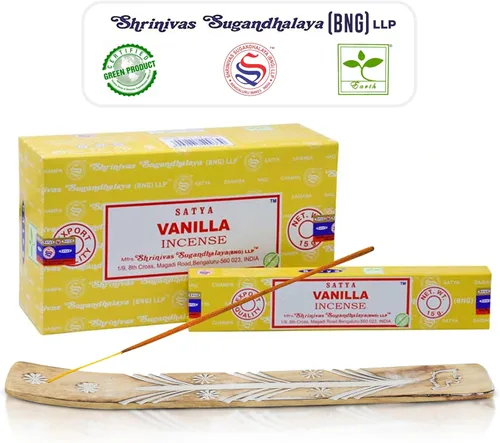 Miniatura 23 de Varillas de incienso Satya Champa, Paquete de 15gmx12 de inciensos Satya Bng con paquete de soporte de incienso Raajsee, Incienso natural Satya Nag