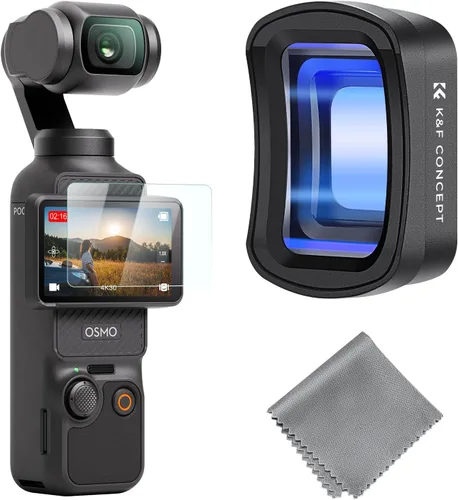 K&F Concept 1.2X Lente anamórfica compatible con DJI Osmo Pocket 3, efecto Blue Streak de pantalla ancha, lente cinematográfica, acoplamiento