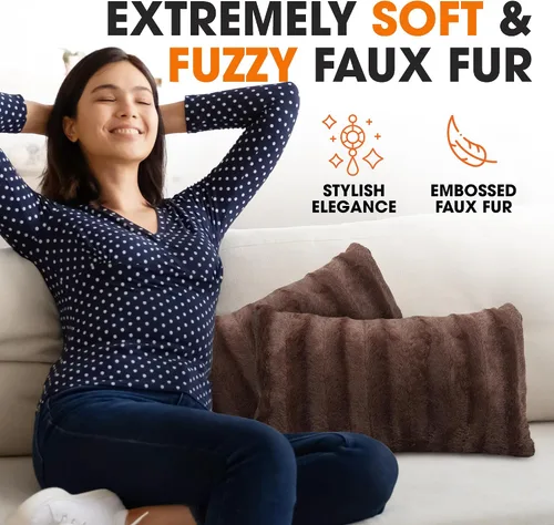 Miniatura 4 de Cheer Collection Almohadas Decorativas de Piel Sintética - Almohadas Decorativas para Sofá, Almohadas Decorativas para Cama, Almohadas de Acento
