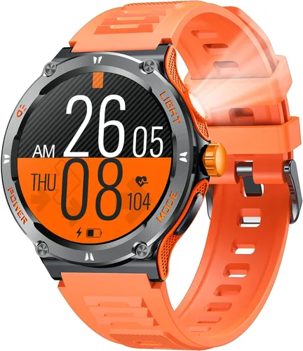 Miniatura 8 de Reloj inteligente para hombres Android Fitness Tracker: 1.53 "Militar Reloj inteligente con linterna brújula hacer respuesta Bluetooth Llamada Negro